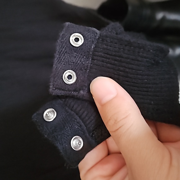 Black ribbed long sleeve turtleneck bodysuit - Picture 3 of 3